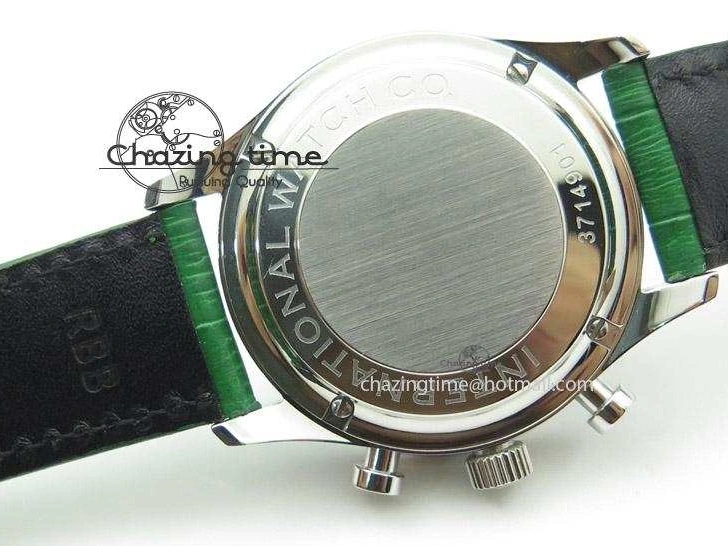MIROTIME 1228 Versatile Portuguese 40mm Chrono SS Green Dial On Green Leather Strap A 7380